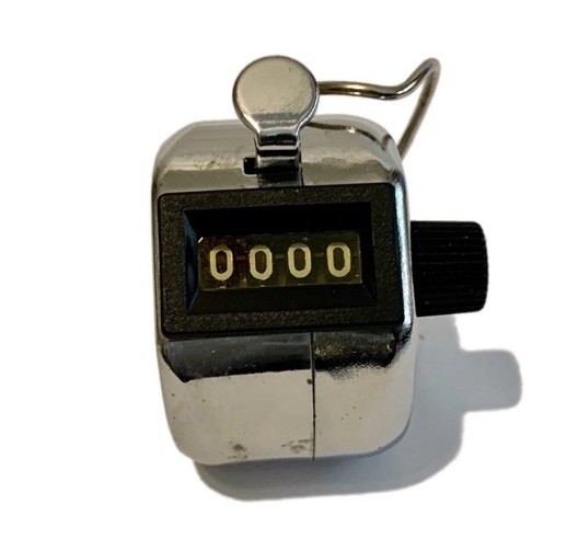 Vintage Sportline Finger Tally Counter Manual Operation Up to 9,999 Chrome