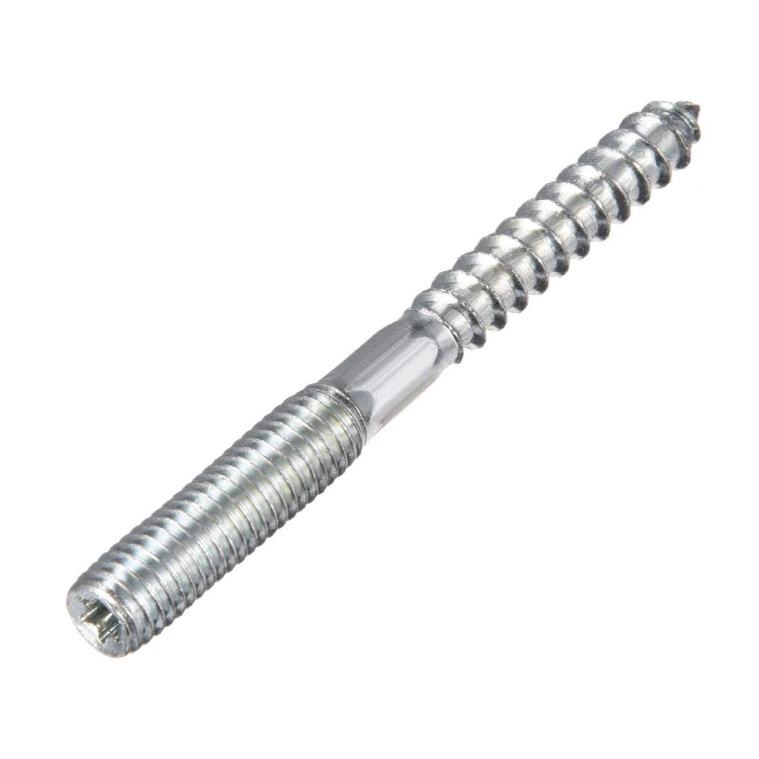 uxcell M8 Hanger Bolts Length 3-1/8″(79mm) Double Headed M8x79mm, Silver Blue