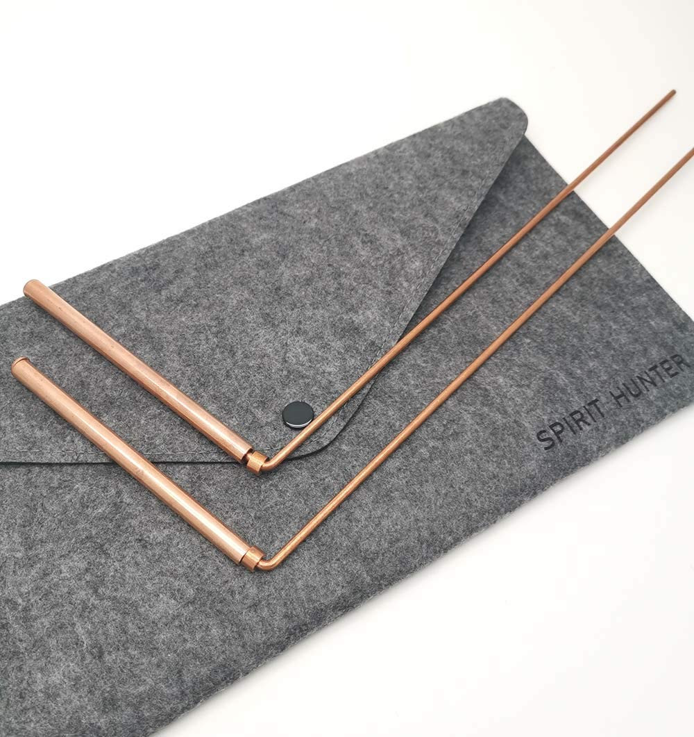 99.9% Copper Dowsing Rod- 2PCS Divining Rods with Bag – Detect Gold, Water, G…