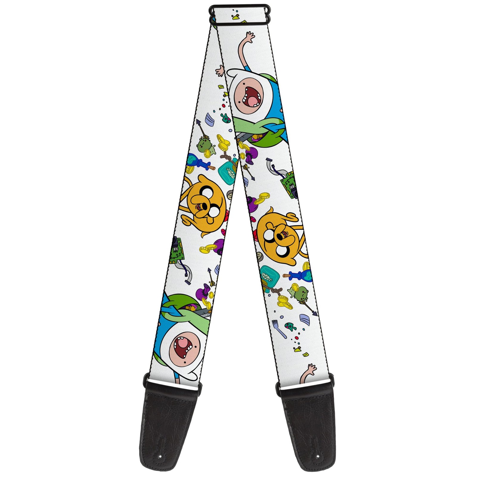Guitar Strap – Adventure Time Jake And Finn Open Pack Pose White ACC NEW