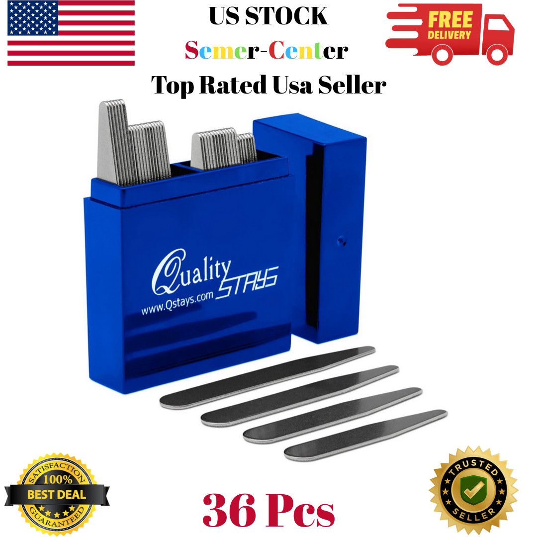36 Pcs Collar Stays for Men’s Shirts – Multiple Sizes for Men’s Dress Shirts