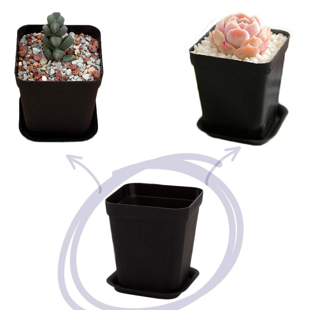 OJYUDD 24 Pack 3 Inch Black Nursery Pot Flower Pots 24 Black,