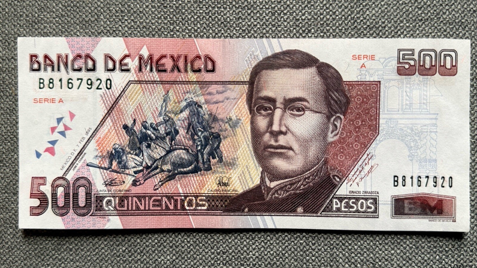 Mexico 500 Pesos 1995 P-110a (A) UNC – The Only Ones On eBay!
