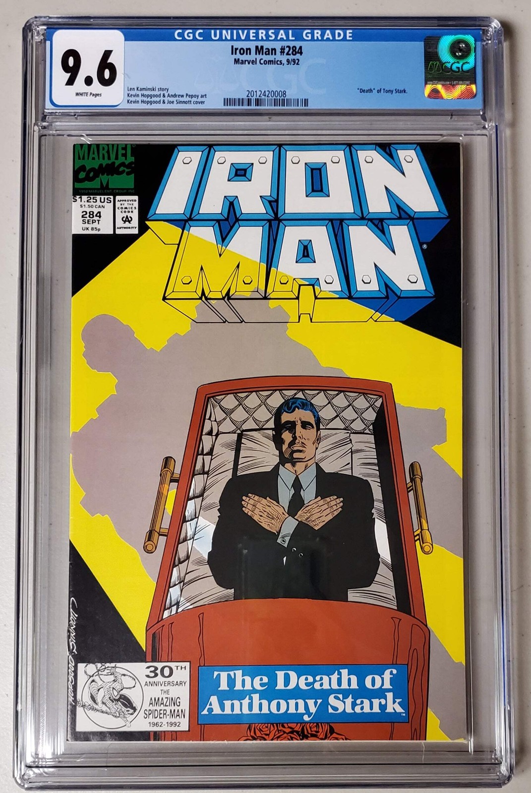 9.6 CGC Iron Man #284 (“Death” of Tony Stark) 1992 [2012420006]
