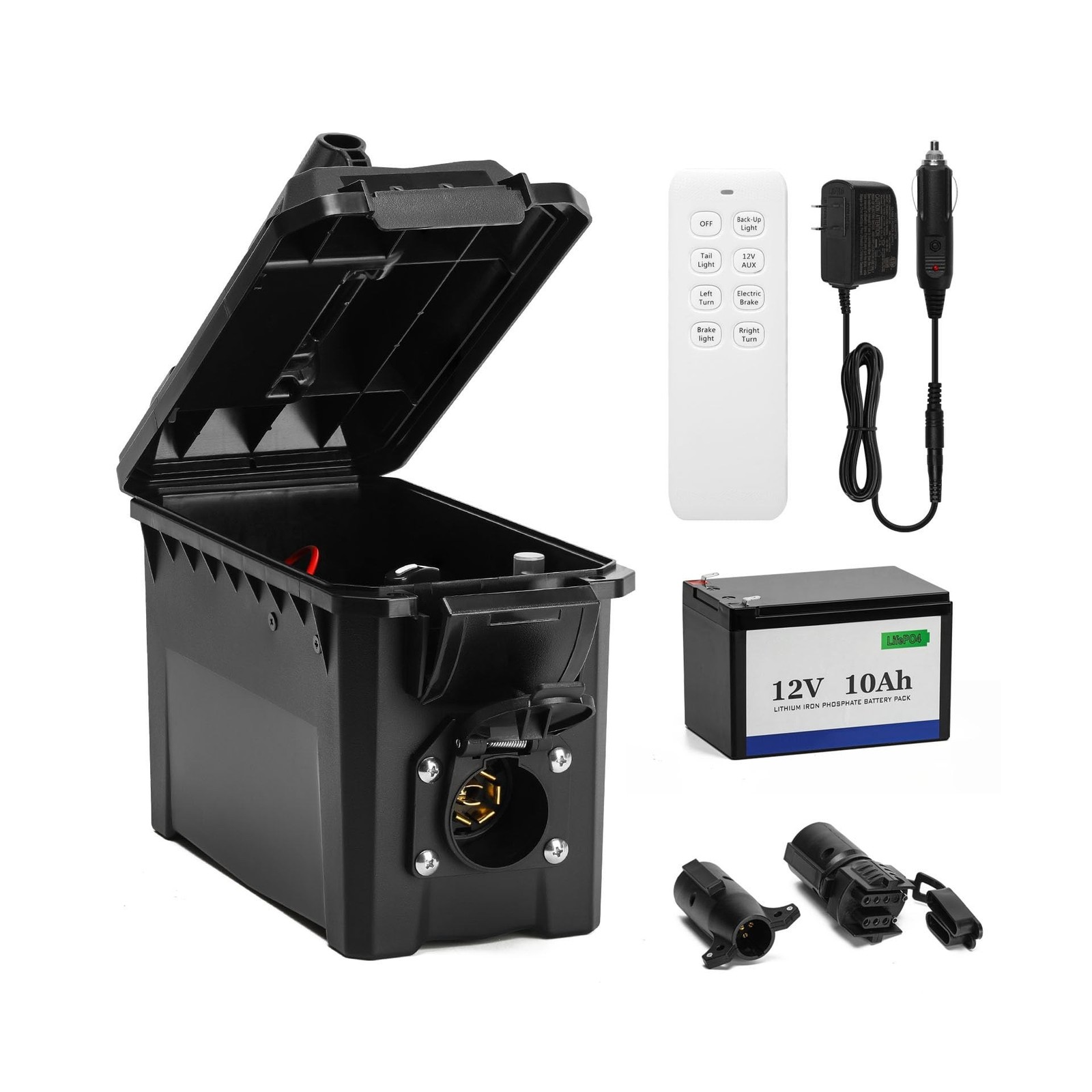 Trailer Light & Electric Brake Tester with 12V 10Ah Battery, Tests 7-Spade, 6…