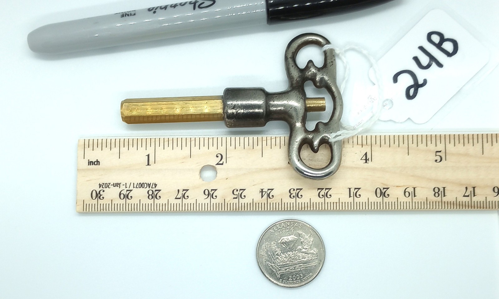 Steel and Brass Pocket Casket Key / Coffin Key