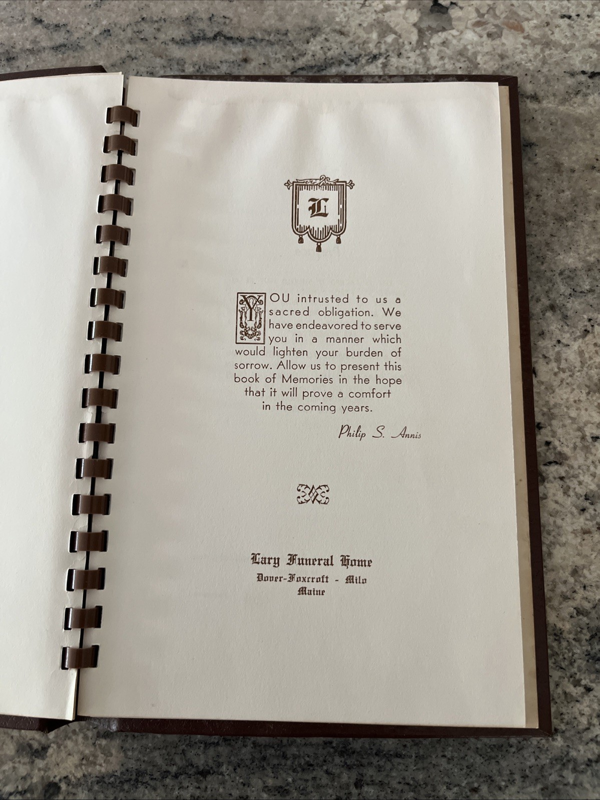 Vintage Cherished Memories Book Funeral Mortuary Memorial