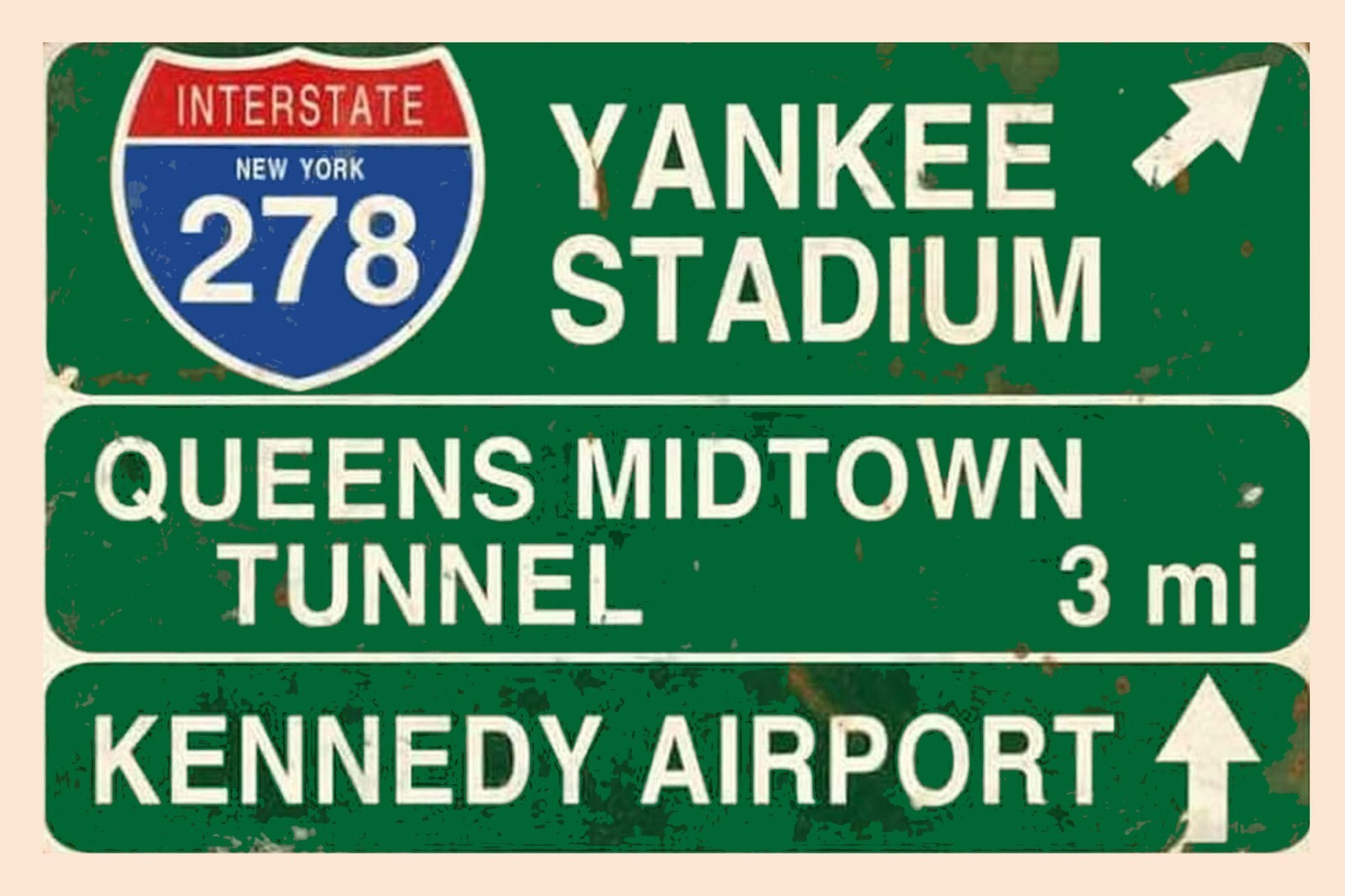 Ysnkee Stadium Hwy 278 This Way Advertising All Metal Tin Sign up to 12 x 18″
