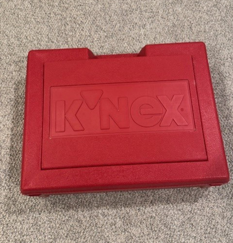 K’NEX VINTAGE RED CASE LOT W/ BOOK OF BIG IDEAS & 8 1/2 POUNDS OF PIECES