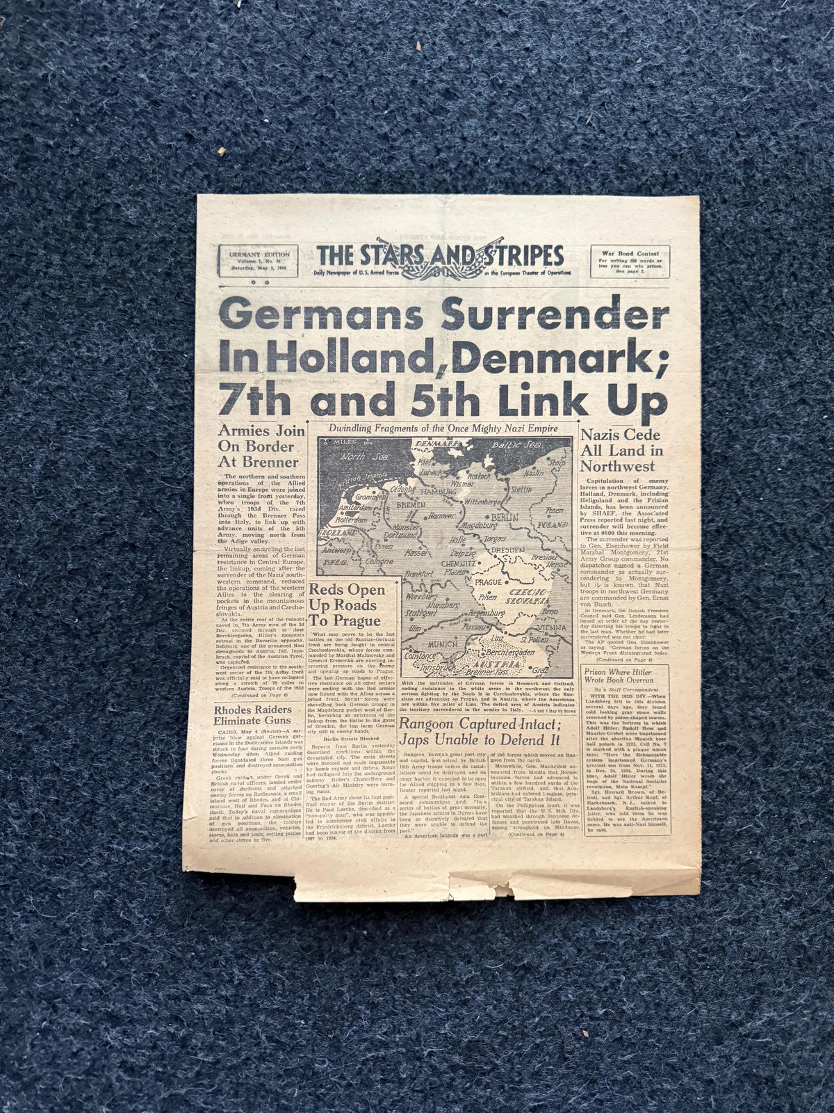 World War 2 Liberation Of Holland, Original Vintage Newspaper WW2 – Gifts for H