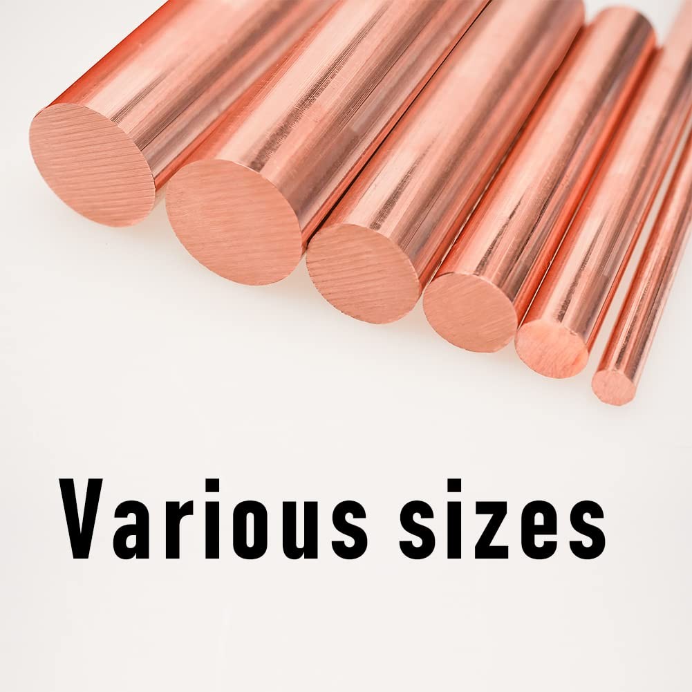 2Pcs Pure Copper Round Rod 3/16″(5mm) Dia 7.87″ Length Bare Cu Metal for Craft