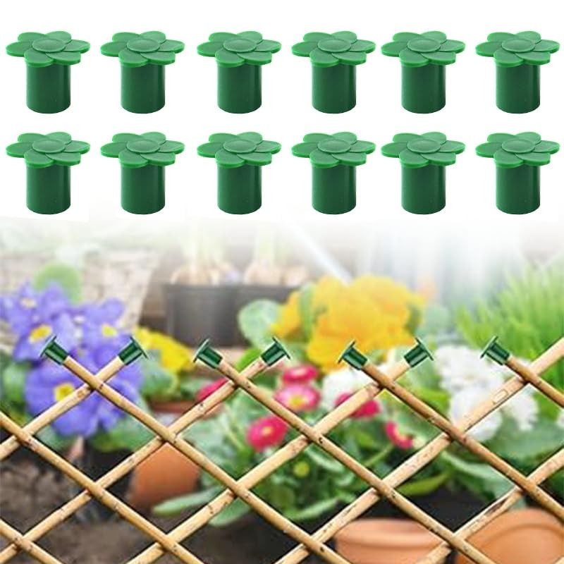 12 Pack Garden Cane Caps – Bamboo Stick Protectors Rattan Toppers – 12