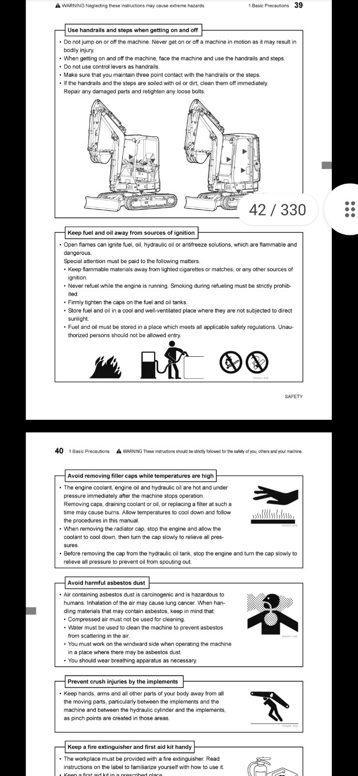 YANMAR ViO30-6B ViO35-6B OPERATION REPAIR MAINTENANCE PDF MANUAL 330Pgs
