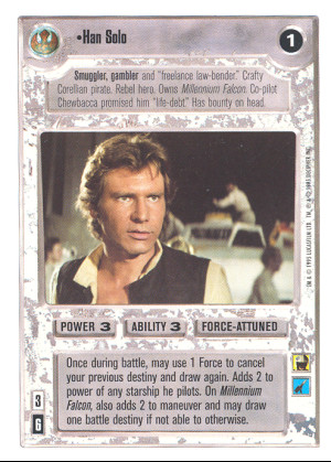 Han Solo [White Border] Damaged SWCCG: Premiere SW White Border