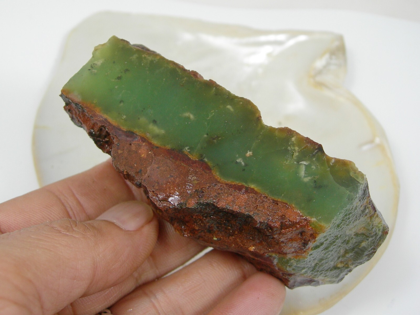 170 grams Dark Apple Green Natural Australian Chrysoprase Rough Crystal, AC237