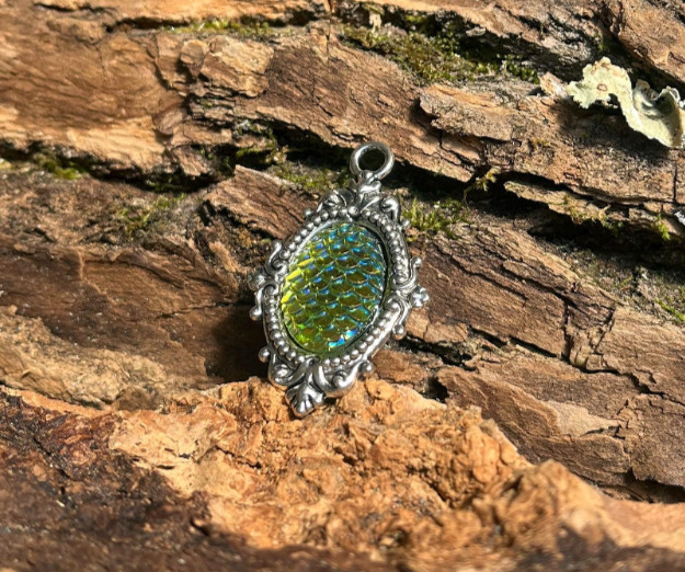 Win The Lottery Pagan Celtic Handmade Silver & Glass Talisman Paranormal Magick