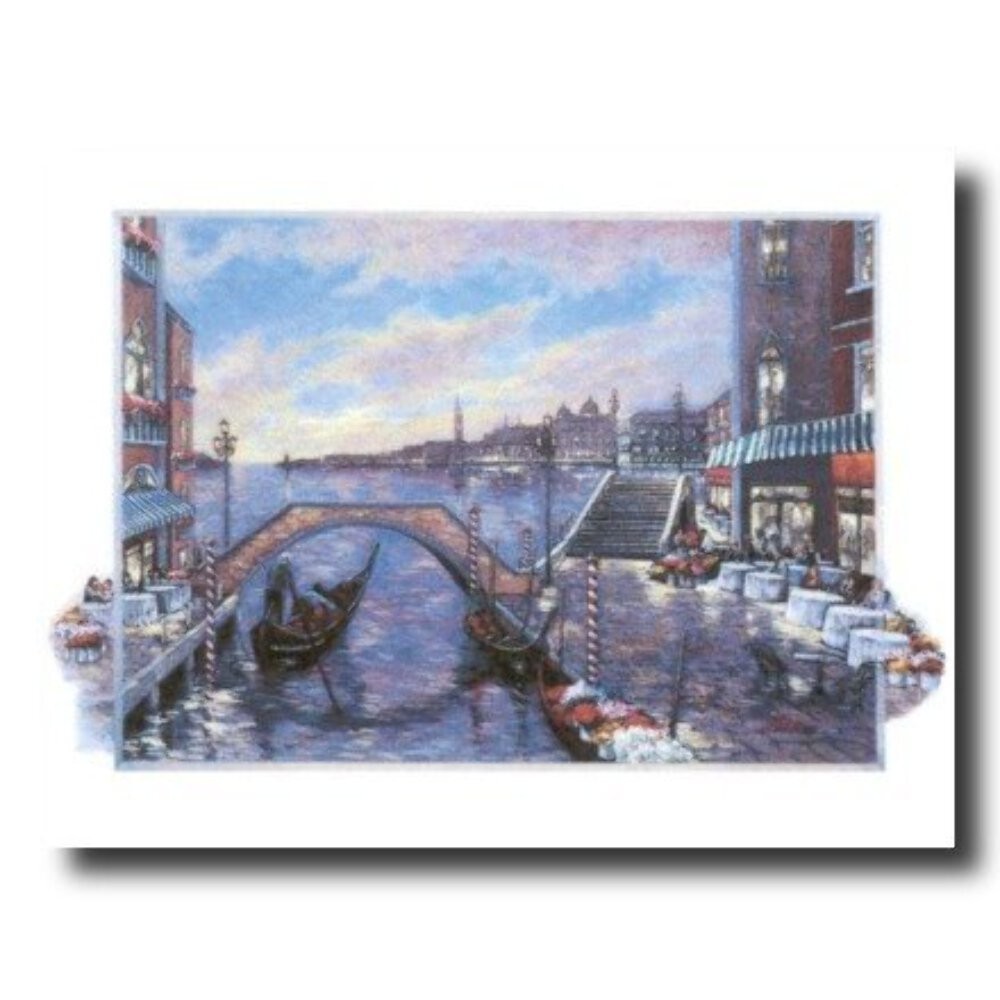 Venice Canal with Gondola Italian Landscape Art Print Poster 16×20