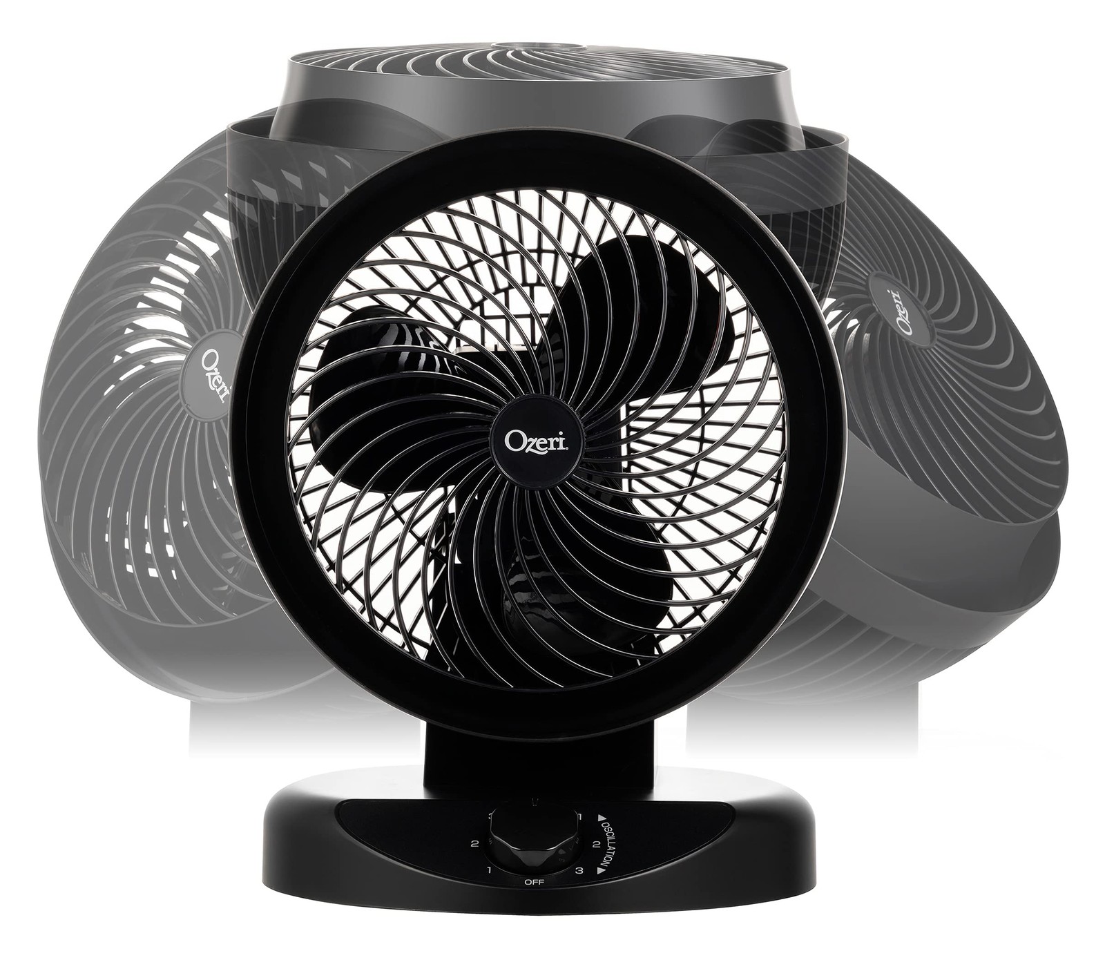 Ozeri Brezza 360 10″ Oscillating Table Fan, with Orbital Motion Black