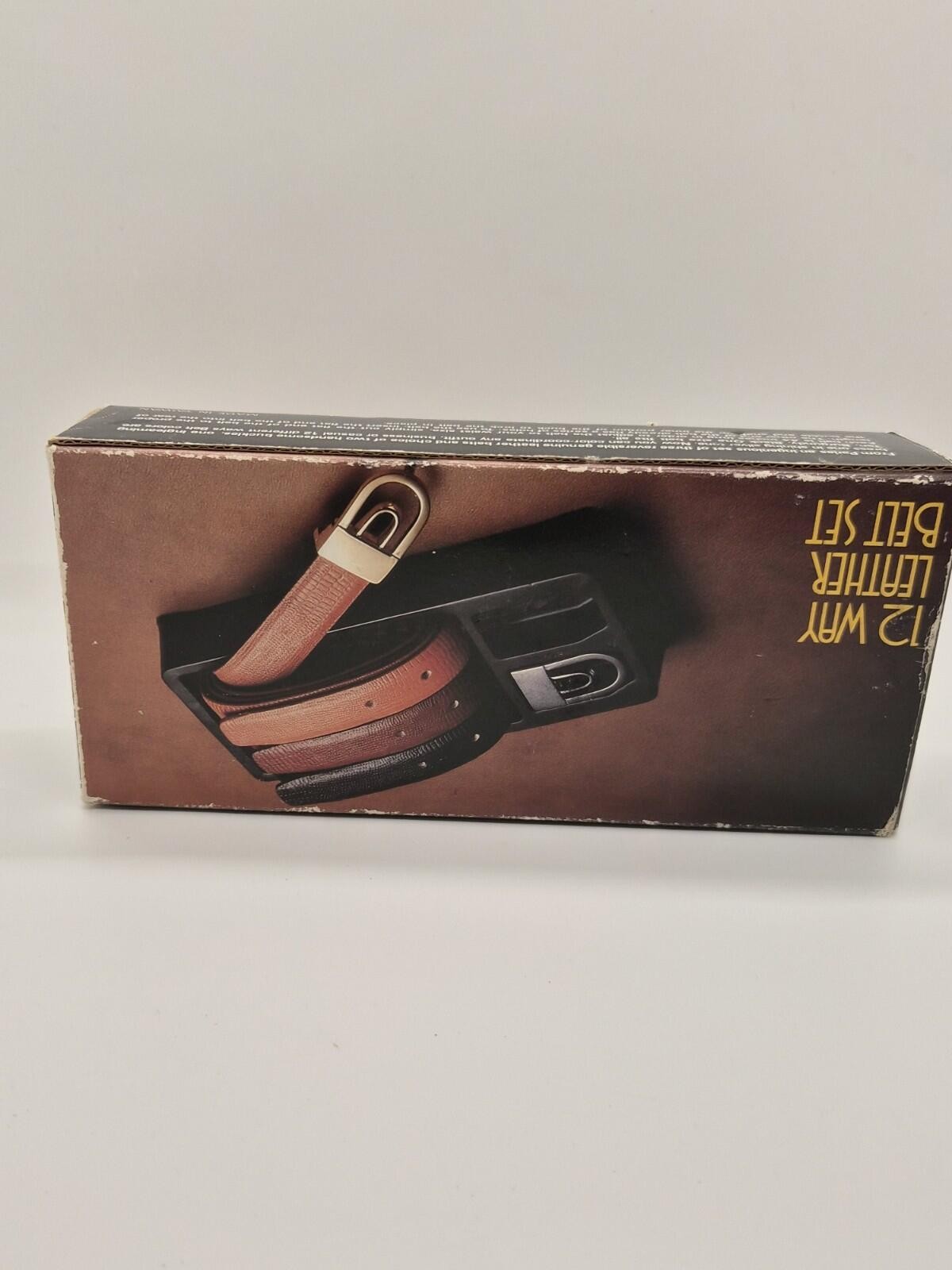 Vintage 12 Way Leather Belt Set Men’s Business Office Dress Made In Taiwan
