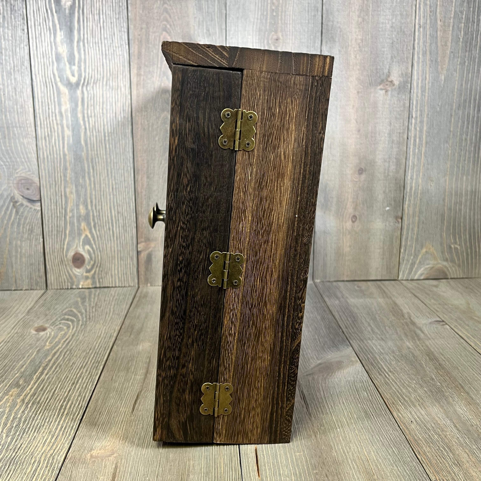 GLANT Wooden Barn Door Jewelry Organizer, Rustic Wall Mount Storage