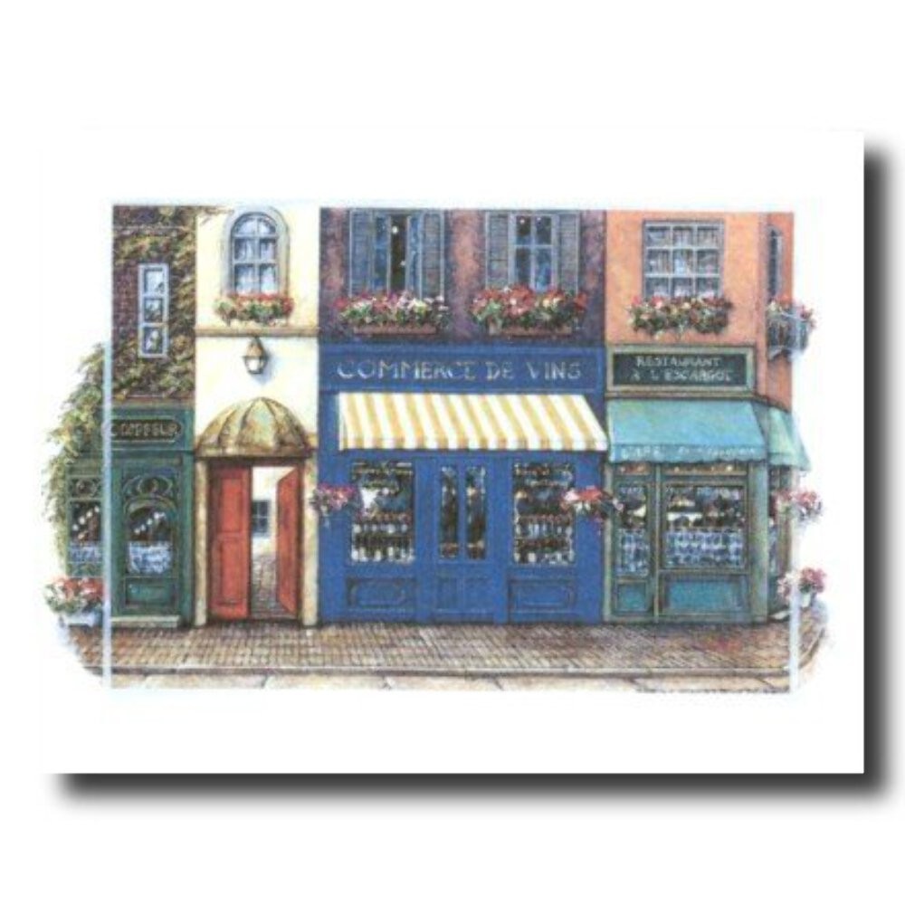 Victorian French Cafe Terrace Landscape Wall Picture 16×20 Art Print