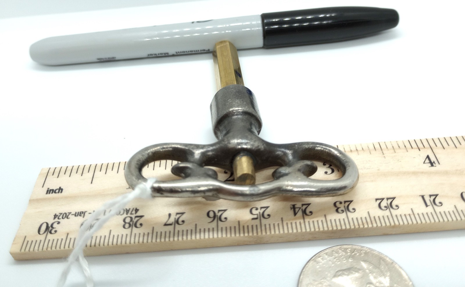 Steel and Brass Pocket Casket Key / Coffin Key