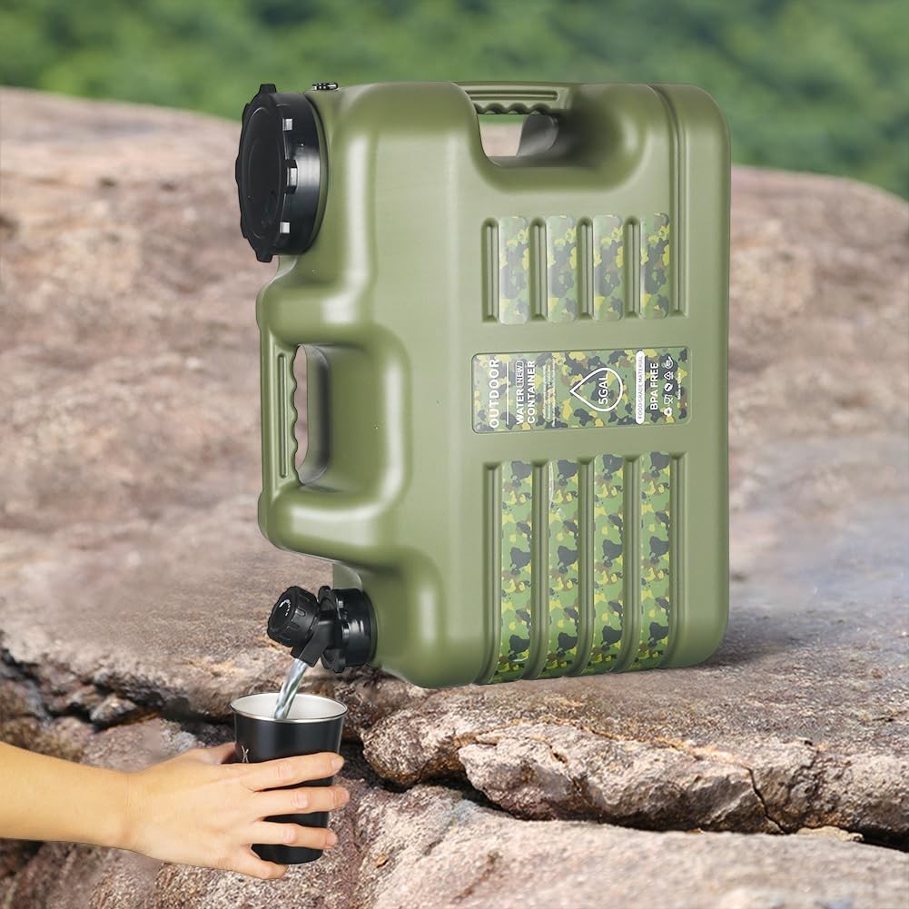ASIEIT 5 Gallon Camping Water Container with Spigot Portable Camping Water Jug B