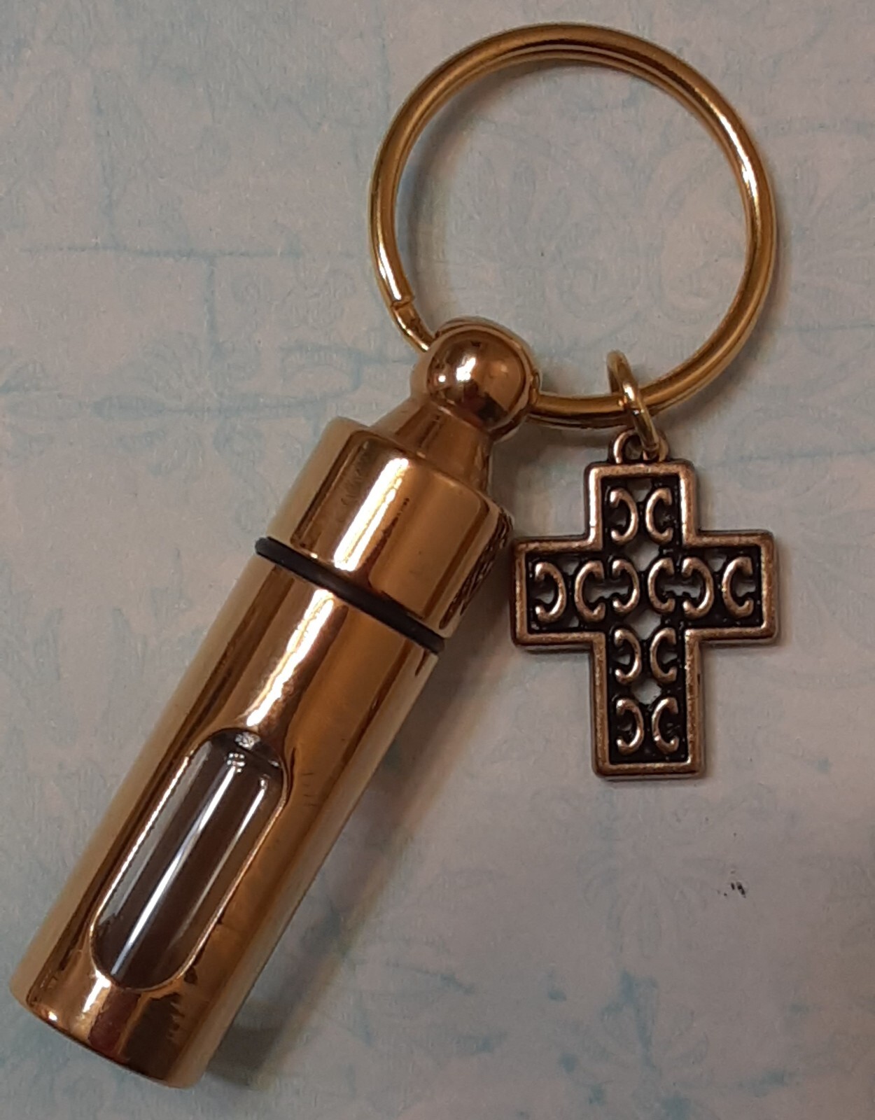 Y Gold Key Chain Urn,Stainless Steel Cremation Jewelry,Keepsake Urn,Cremation