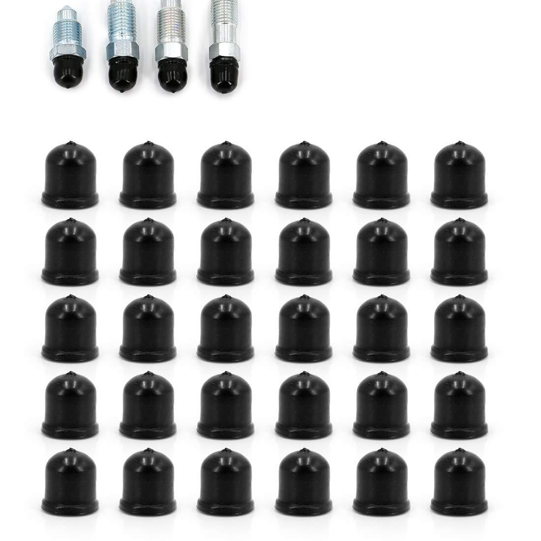 30Pcs Brake Bleeder Screw Caps Grease Dust Cover Brake Bleed Nipple Cap for Cars