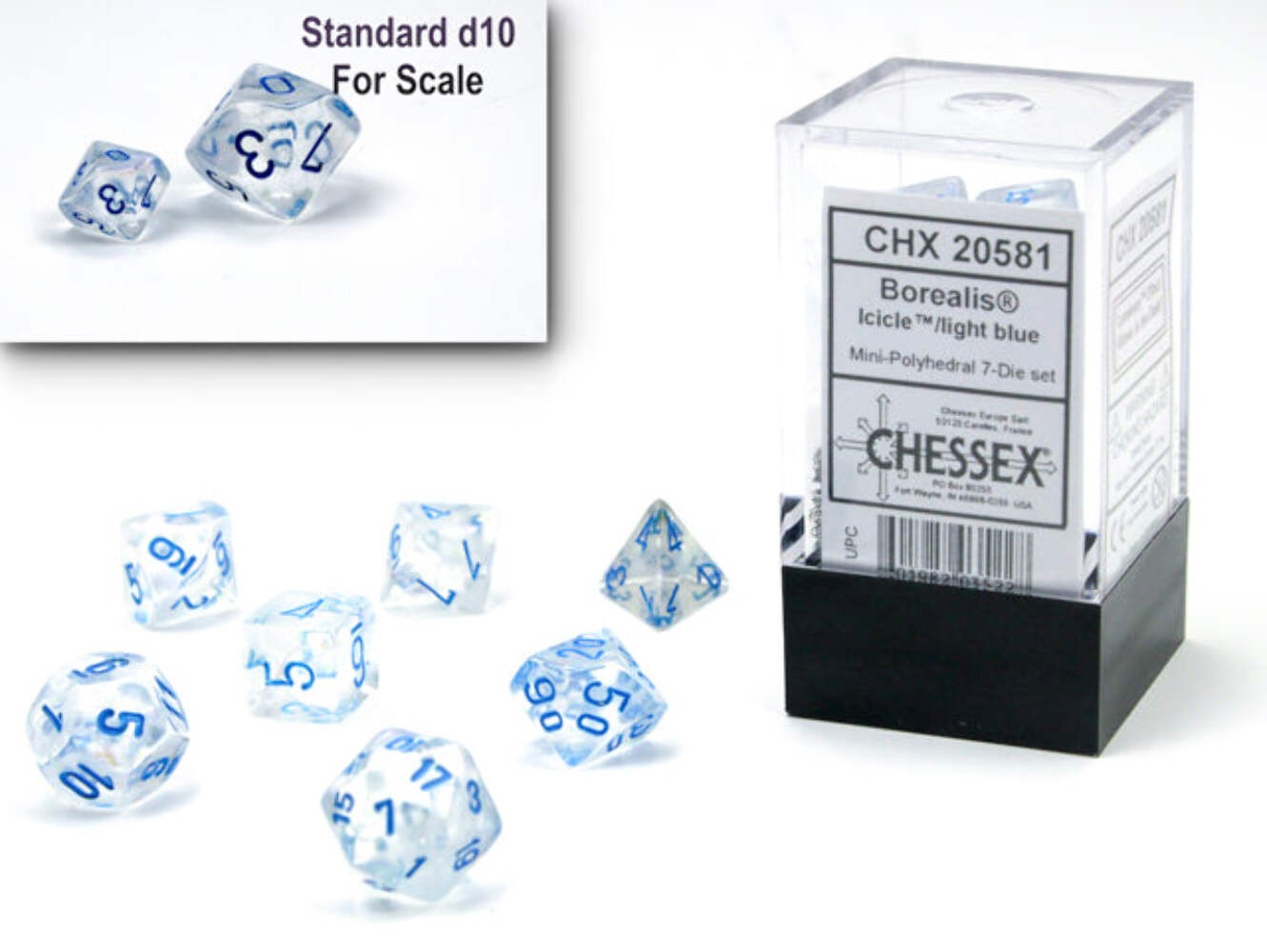 Borealis® Mini-Polyhedral Icicle™/light blue Luminary™ 7-Die Set (Mini Poly Rele