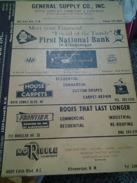 Vtg 1966 New Mexico State Business Directory Ephemera Junk Journal Book