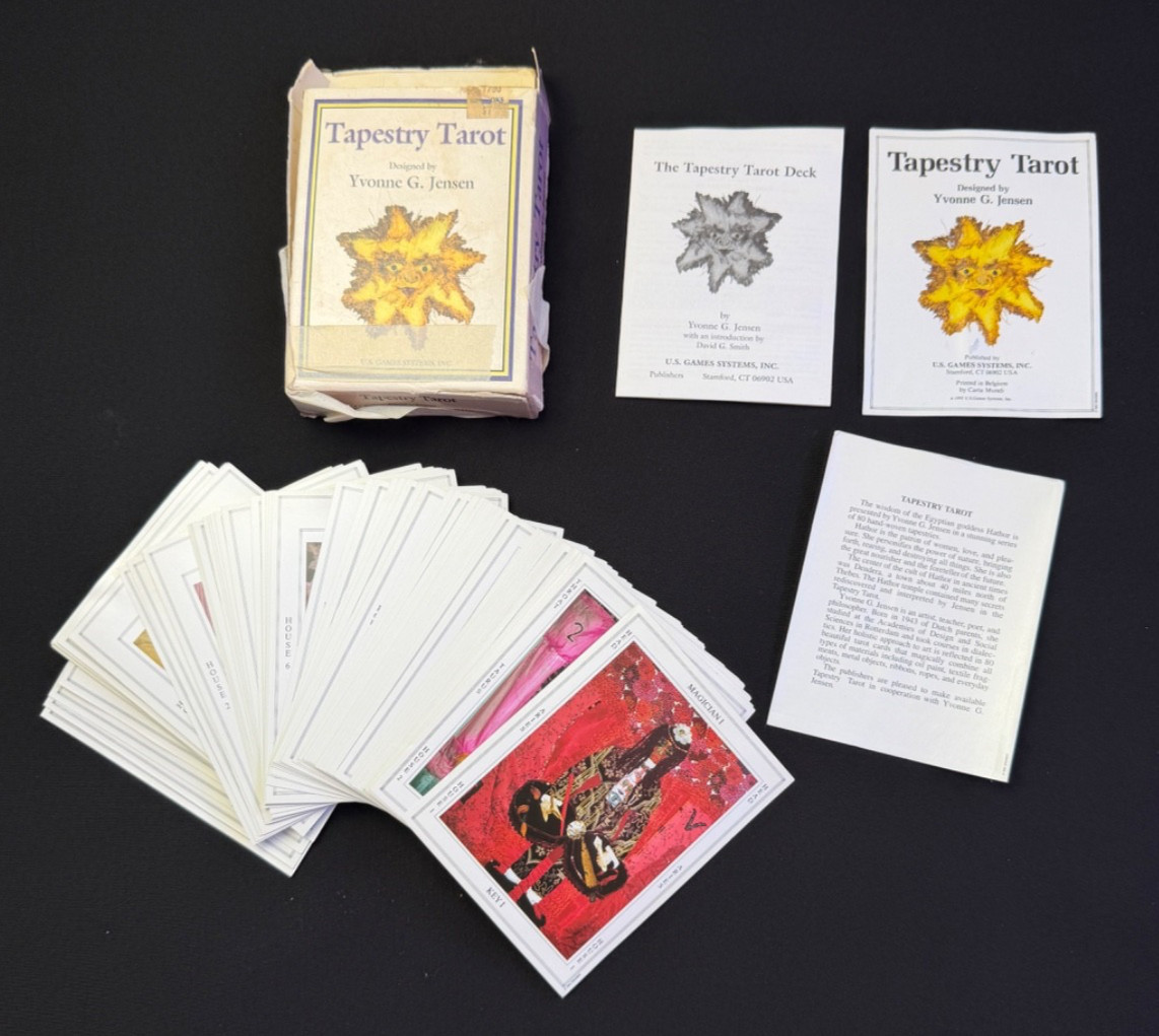 Tapestry Tarot Cards Deck Yvonne G Jensen 1st Edition 1995 US Games Magick *READ