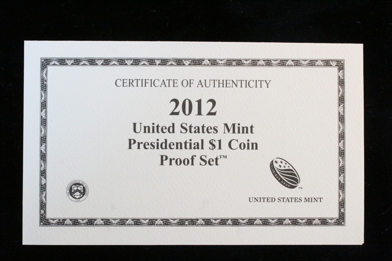 2012 US Mint Presidential $1 Coin Proof Set – OGP