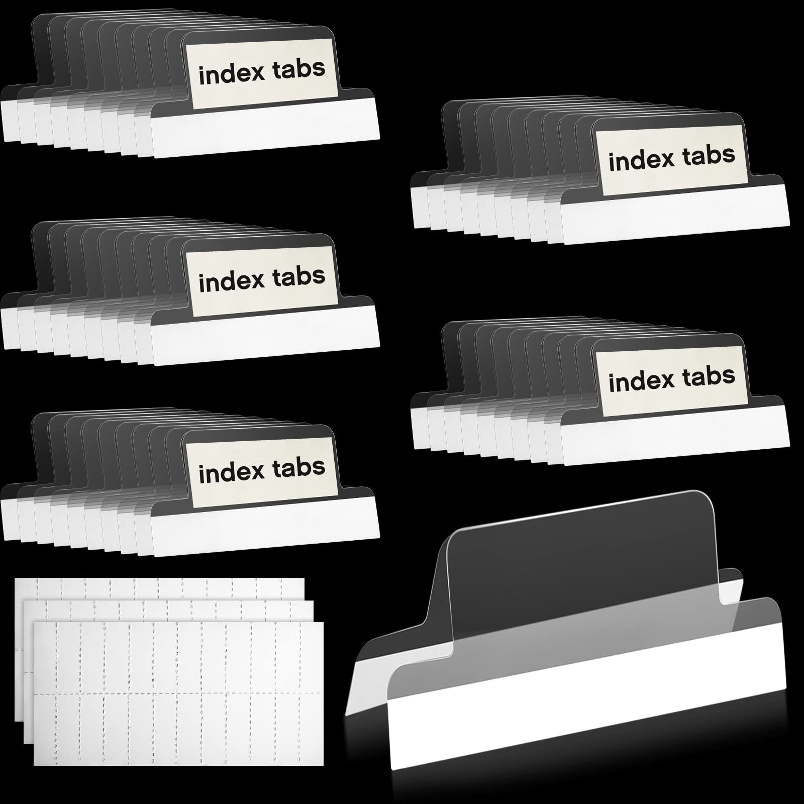 Insertable Self Adhesive Tabs with Printable Inserts, 1 Inch Clear Index Tabs…
