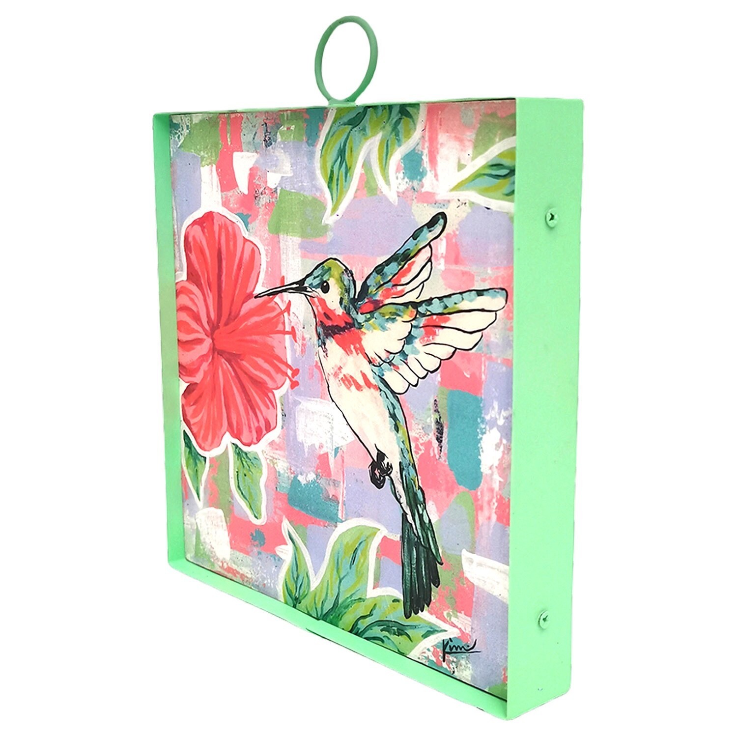 The Round Top Collection Mini Modern Hummingbird Print 6x6x1