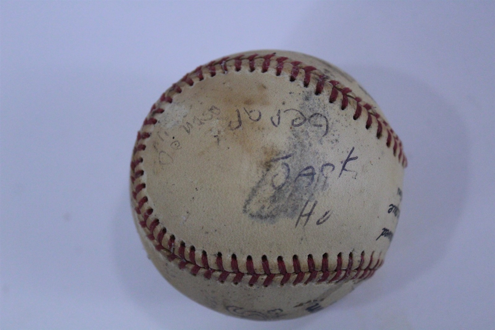 1983 Wilson Baseball Writings on this Unknown Origin or Team Estate Find