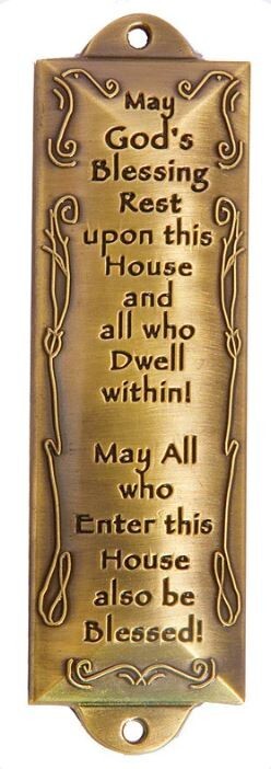 Brass May God’s Blessing Rest Upon This House Mezuzah Mezzuzah Mezuza
