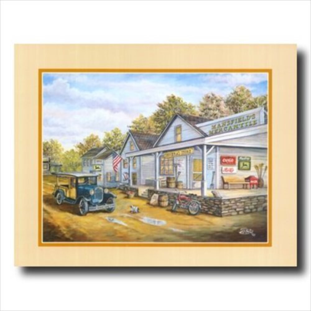 Country Mercantile Store Folk Landscape Wall Picture 16×20 Art Print