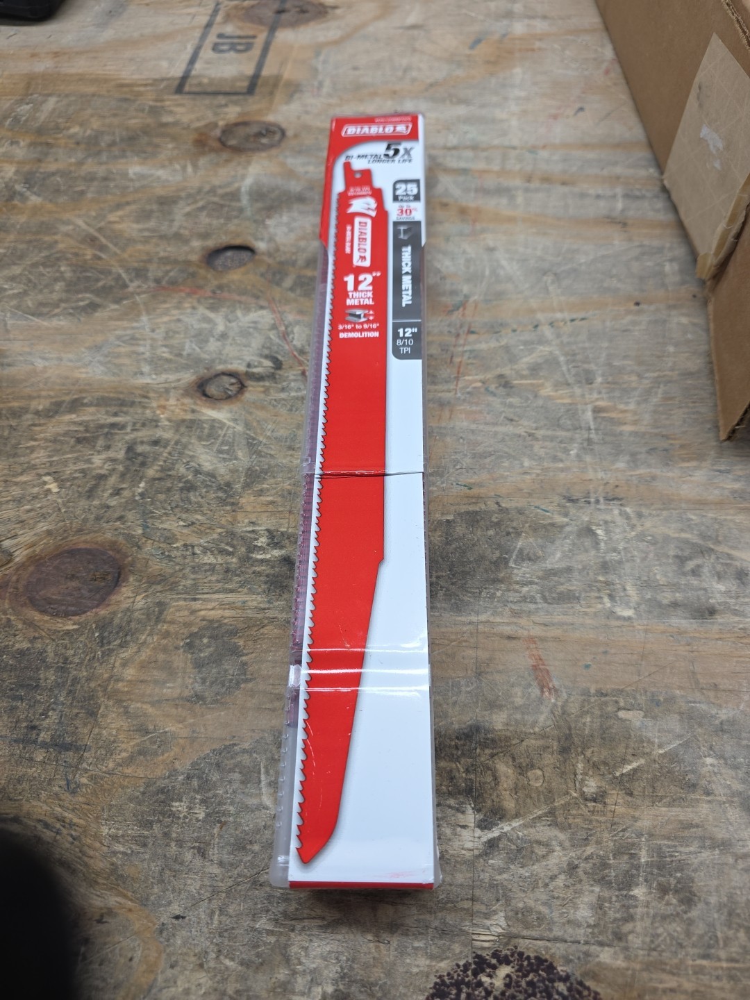 12″ Bi-Metal Reciprocating Saw Blade for Thick Metal/Demolition (25-pk)