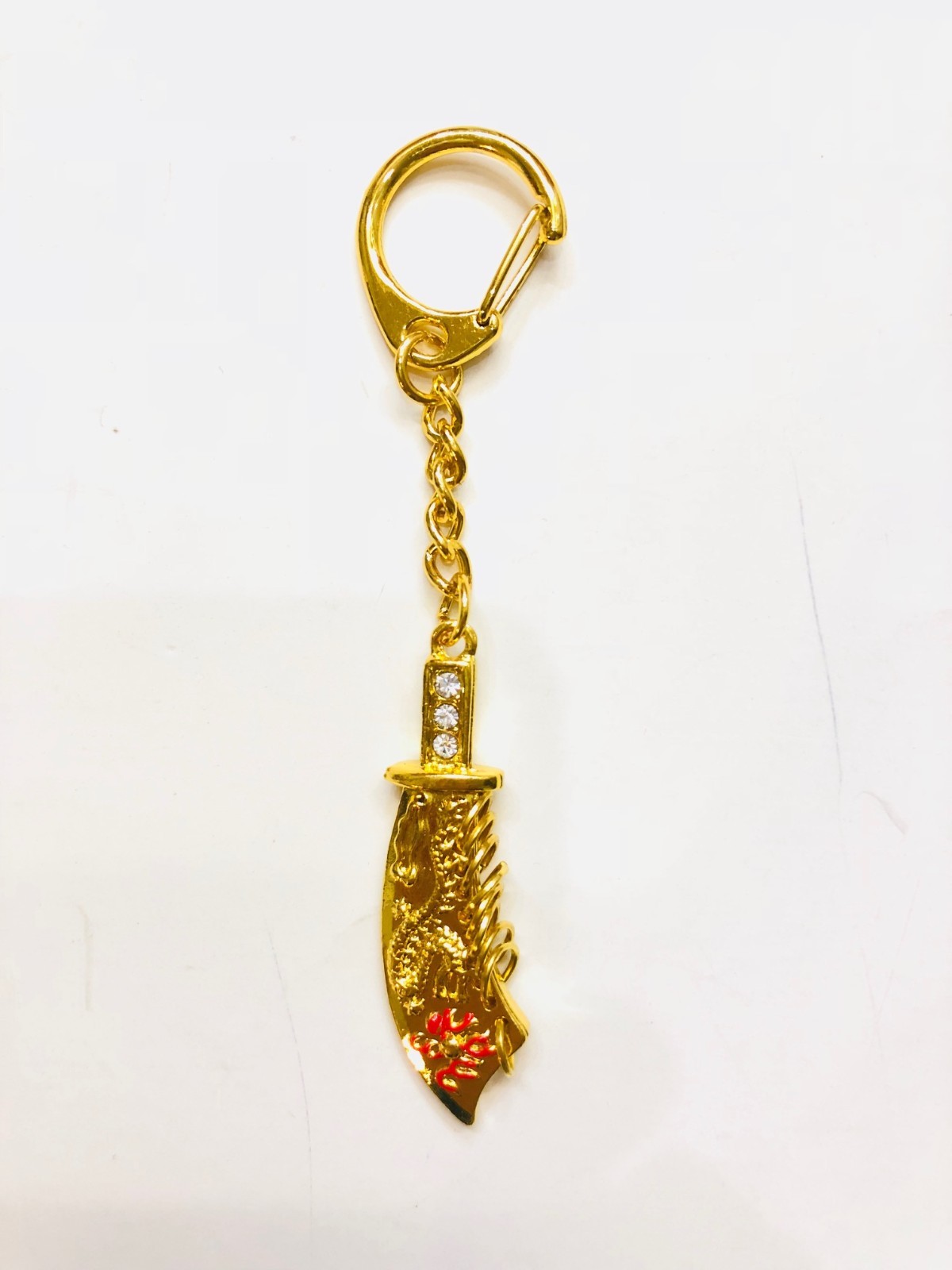 FENG SHUI BRASS GOLD 9 NINE RINGS SWORD PENDANT AMULET