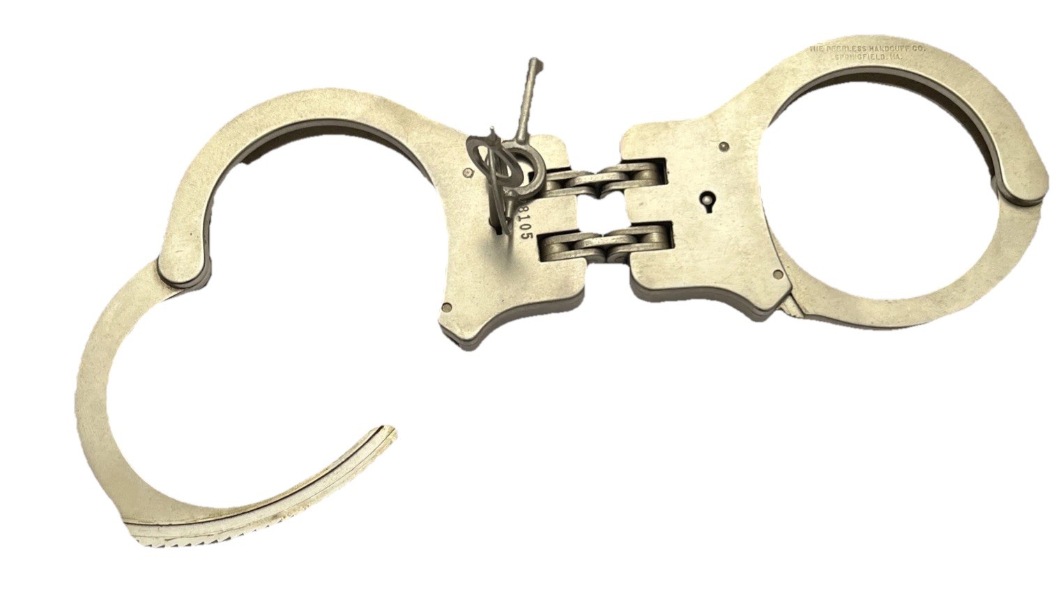 Peerless Hinged Hand Cuff Nickel Handcuffs Used By Law Enforcement LEO