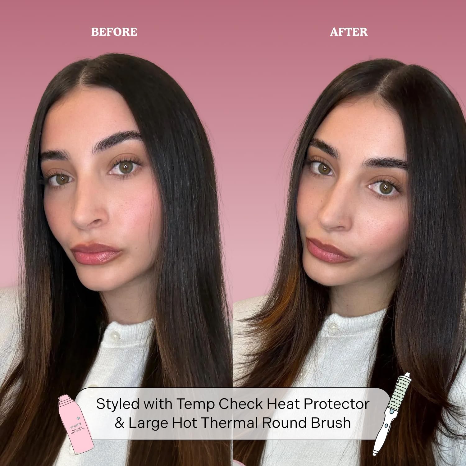 Mane Large Heated Round Brush – 1.77 Inch Thermal Brush for Voluminous Blowout