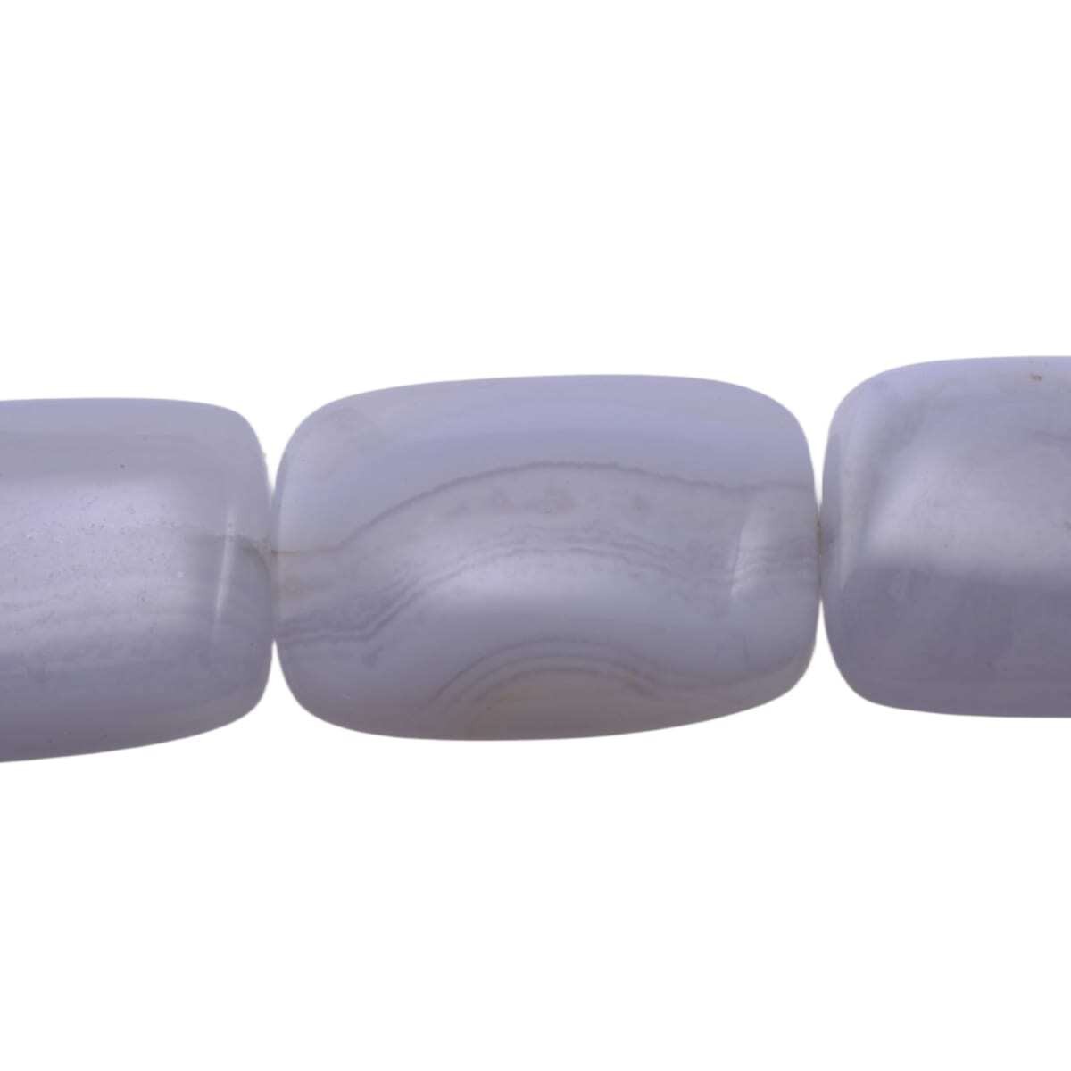 Blue Lace Agate Rectangle Bead Strand – 14.5 inches Natural Gemstone