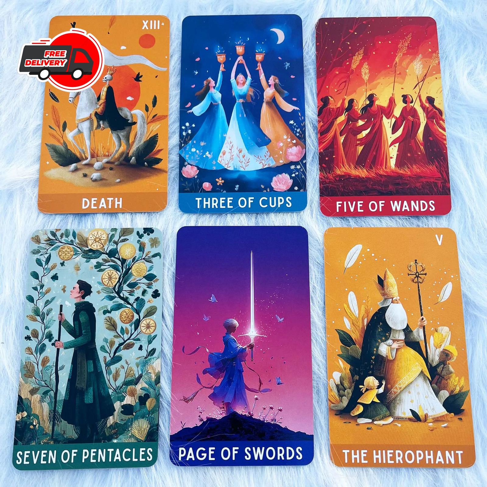 Pastel Dreams Tarot Set – 78 Card Soft Dream Tower Deck – 13x8cm / 5.1×3.1in