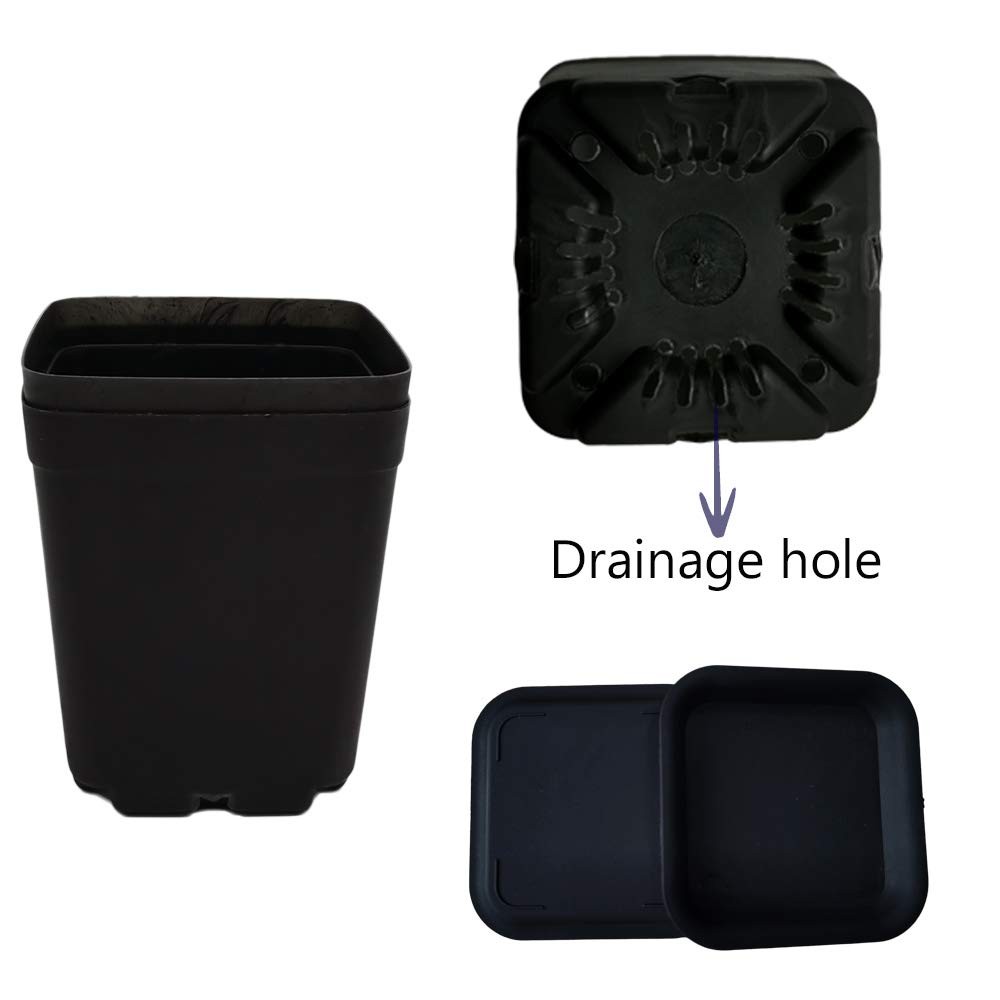 OJYUDD 24 Pack 3 Inch Black Nursery Pot Flower Pots 24 Black,