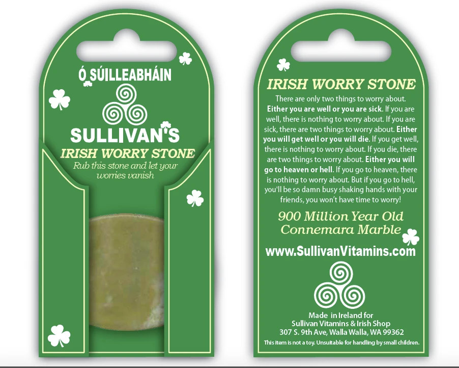 Connemara Marble Worry Stone 100% Irish Made in Ireland – Anxiety Stone Stress