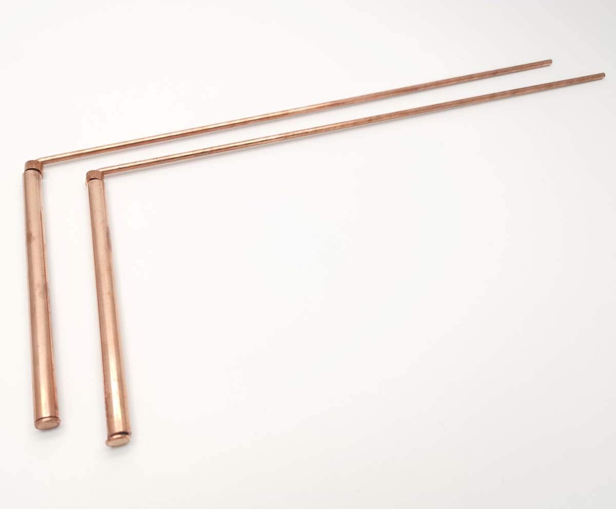 2X Divining Rods 99.9% Copper Dowsing Rod – Detect Gold, Water, Ghost Hunting