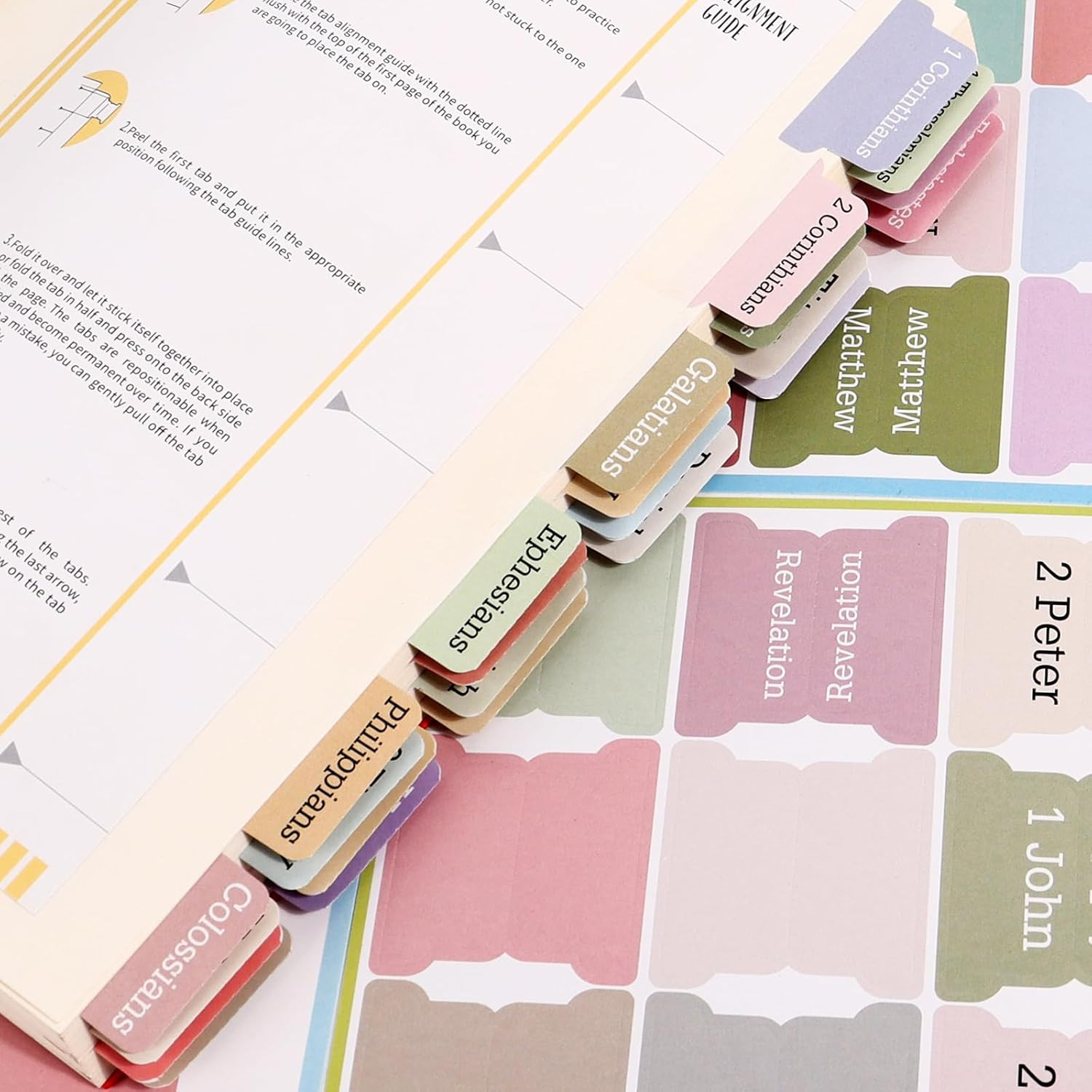 Bible Tabs for Women, 90 Pieces Large Print Bible Bookmarks Index Tabs Study Sup