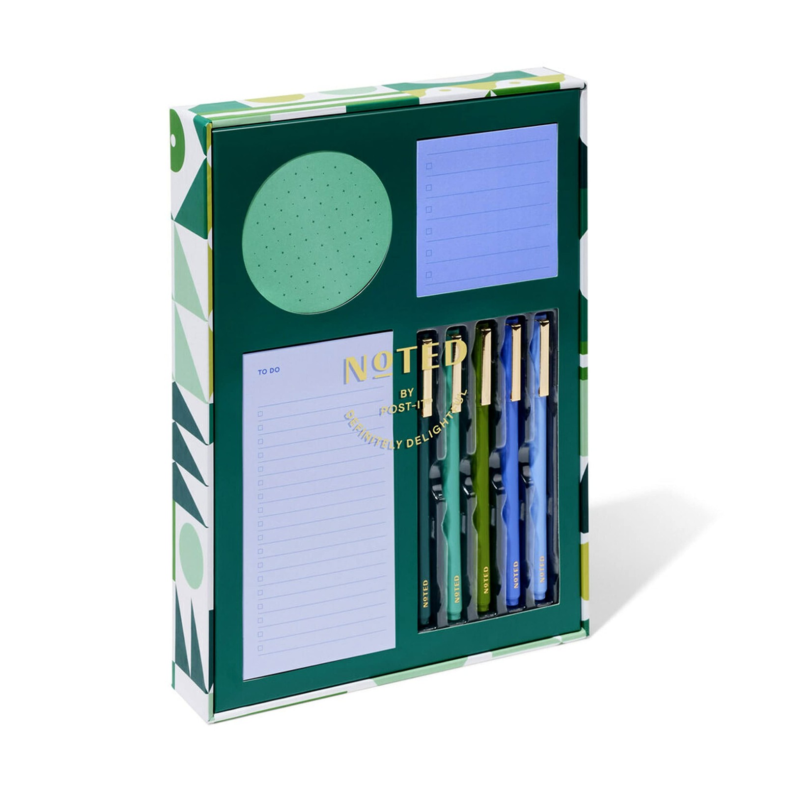 Post-it Noted by Printed Notes Gift Box, 4 Piece 2.1″ x 8.3″, Green