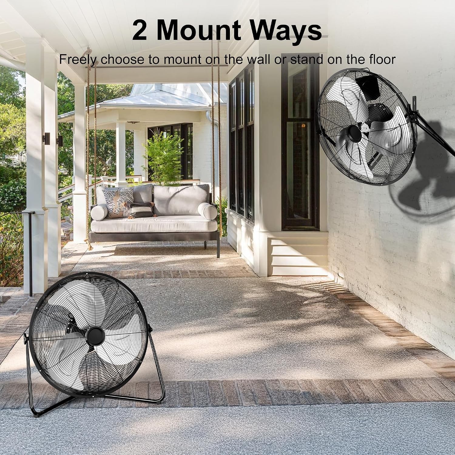 Uthfy 20 Inch High Velocity Heavy Duty Fan, Metal Industrial Floor Fan with Wa